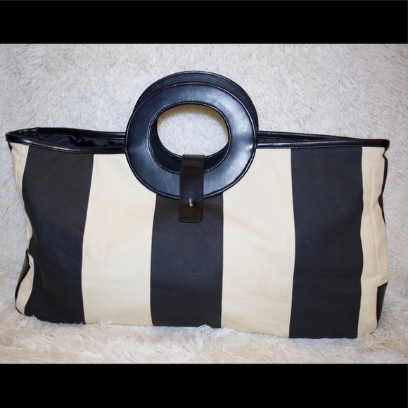 white house black market striped tote bag